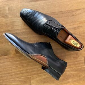 MAGNANNI Sanchez Black Calf-Skin Leather Oxfords (Sz 9.5)